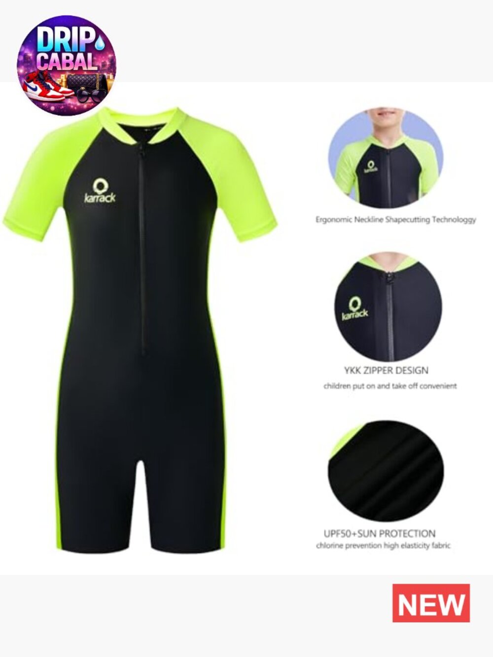 Kids One Piece Rash Guard Swim UPF 50+ Sun Protection Chlorine Resistant Quick - Picture 5 of 7